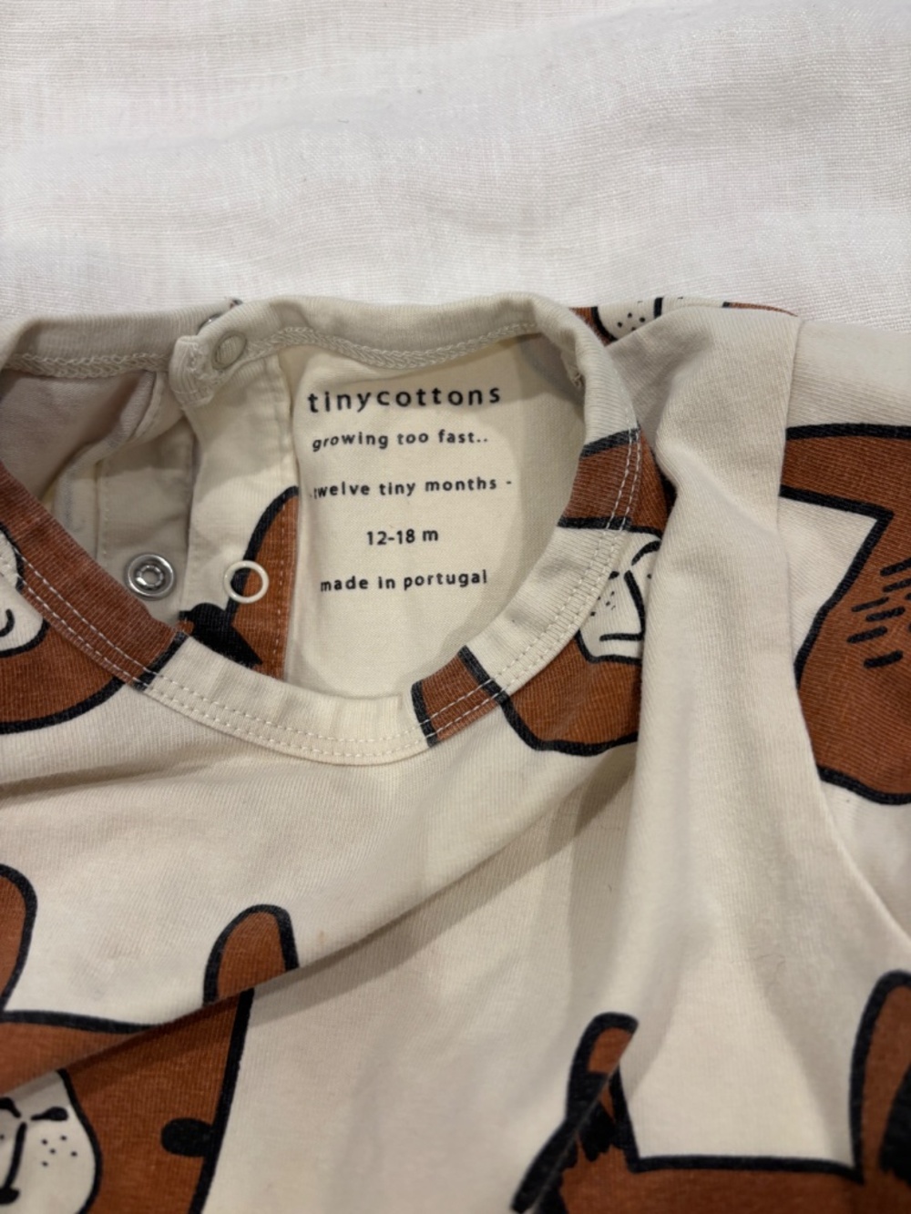 Tinycottons Llama Faces Romper 12–18M | Made in Portugal - Picture 3 of 4